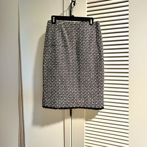 J.Crew black & white bouclé pencil skirt